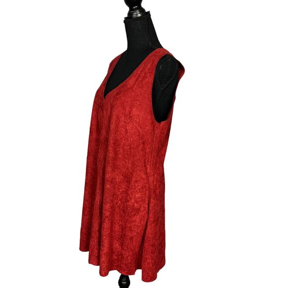 Faux Suede A-line Mini Dress Burgundy MEDIUM Career  Altar'd State Pocket Fall - Picture 2 of 6